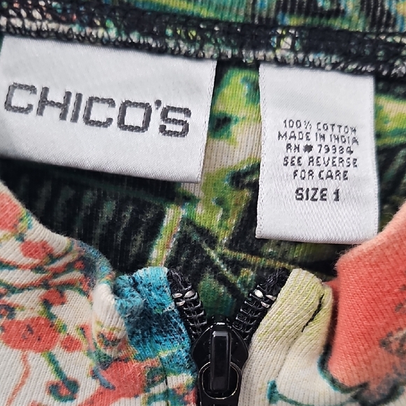 Chico's Tropical Print Bomber Jacket - Picture 2 of 3